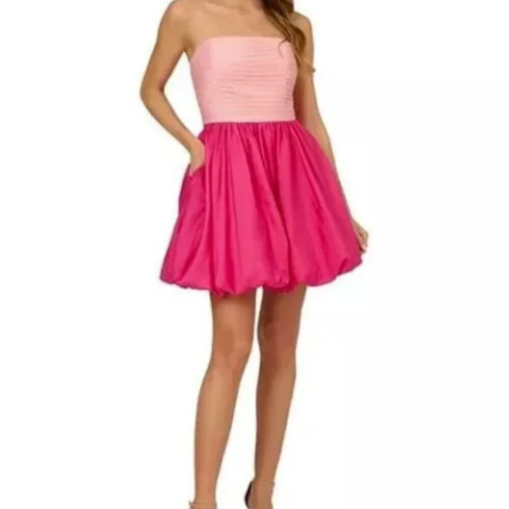 NWT Liv Foster Strapless Taffeta Fit & flare Mini Dress